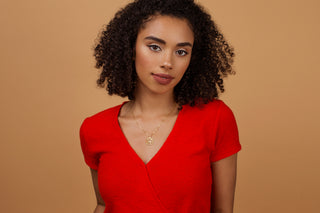 gold necklace, initial letter monogram pendants jewelry — based on Fairwater font by Laura Worthington