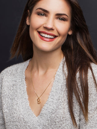 necklace, initial letter pendant monogram jewelry — based on Mandevilla font by Laura Worthington