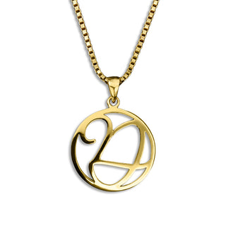 gold necklace, initial letter D pendant monogram jewelry — based on Fairwater font by Laura Worthington