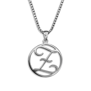 silver necklace, initial letter Z pendant monogram jewelry — based on Fairwater font by Laura Worthington